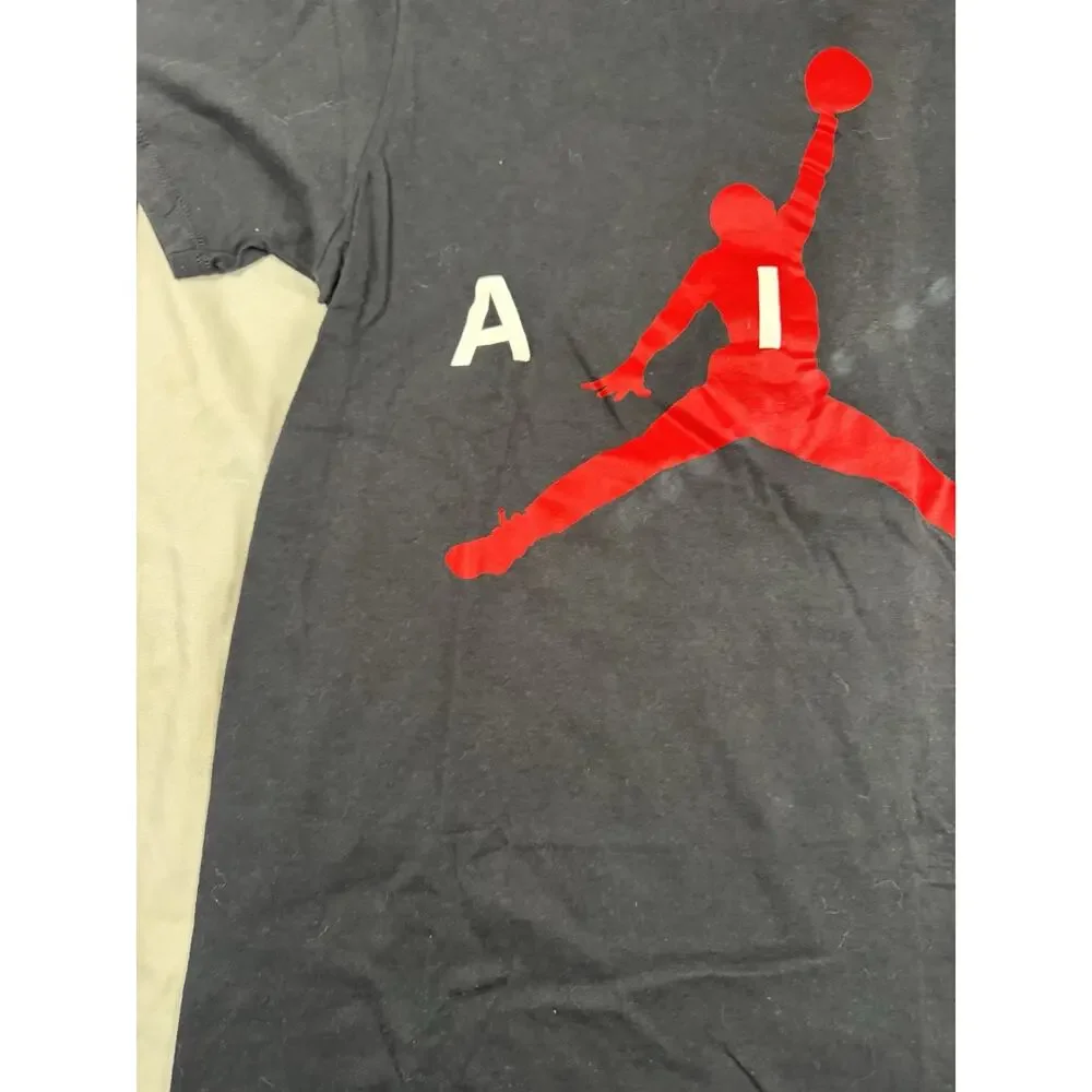 Jordan Air Jumpman Logo Graphic T-Shirt Black Red Men’s Size S